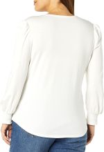 Essentials Women's Long-Sleeve Crewneck Smocked Cuff T-Shirt - Image 4